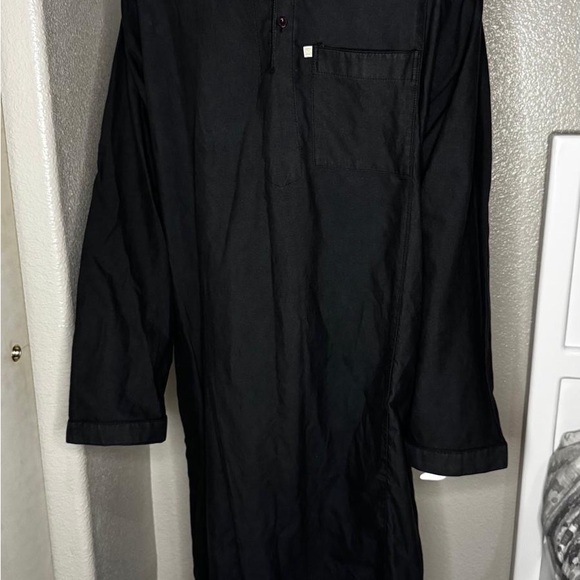 Willow Black Full-Length Kaftan with Long Sleeves - Picture 1 of 5